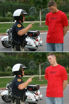 Policeman not happy with our Patriot