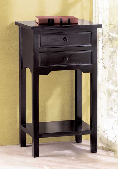 Black Bathroom Two Draw Table