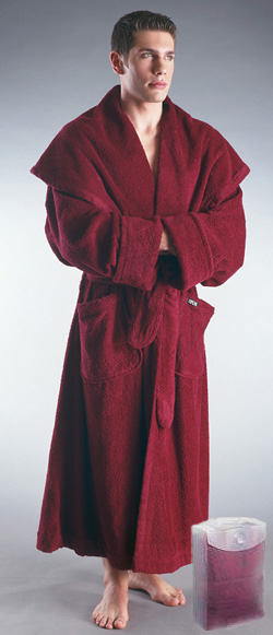 Mens Luxury Monk Ankle Length Hooded Bath Robe