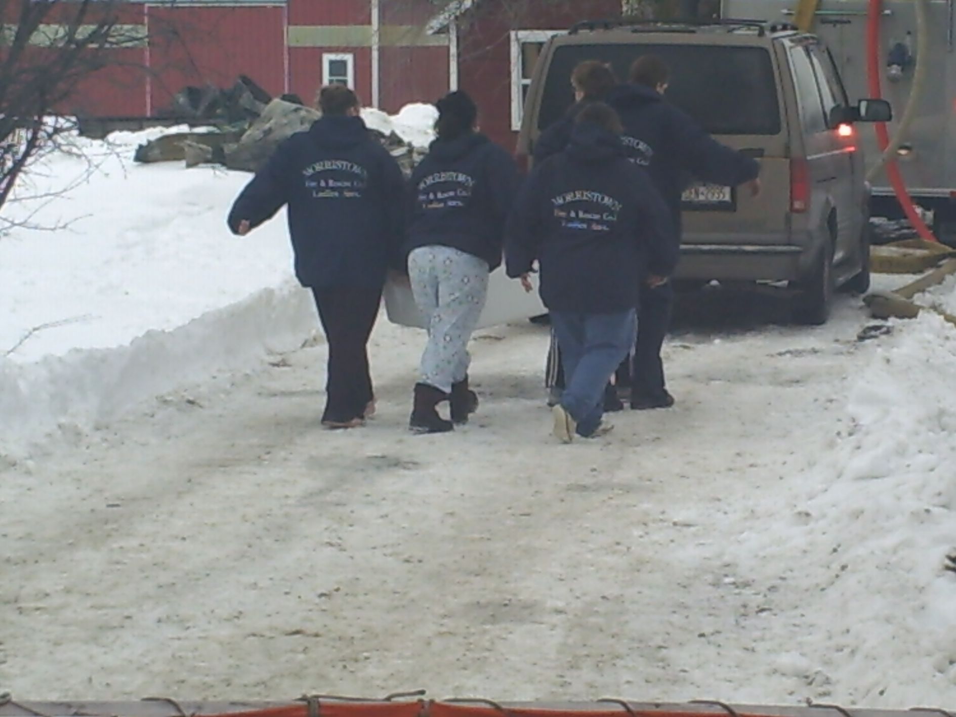 Morristown Ladies Aux. coming to help the Hammond Ladies Aux. with water, coffee, hot chocolate and soda.  Always there when we need them.  Great job girls!!!!!