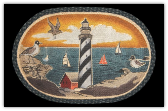 Braided Rug New England Lighthouse
