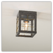 Ceiling Light with Brass Bars Country Tin Finish