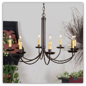 Johnsbury Wrought Iron Chandelier- 8 Arms