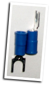 Fork type terminal connector,stud size # 8, (BLUE)