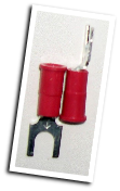 Fork type terminal connector,stud size #8, (RED)