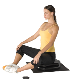 Port-a-Vibe whole body vibration exercise and therapy machine works even if you're just sitting on it.