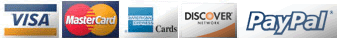  Visa, Mastercard, American Express, Discover, Paypal