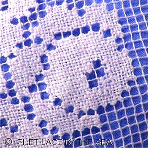 Italian Filet Lace, Filet Cluny, in Linen Stitch