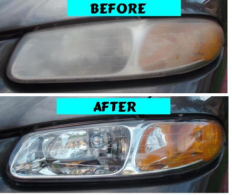 Before & After Headlight Restoration Dodge Caravan