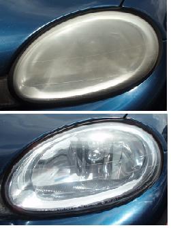 Before & After Headlight Restoration Dodge Neon