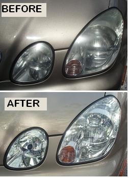 Before & After Headlight Restoration Lexus