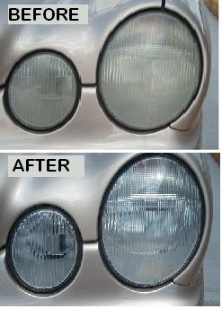 Before & After Headlight Restoration Mercedes E-series