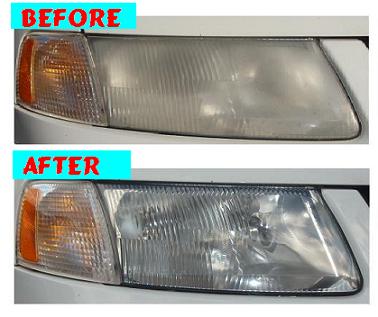 Before & After Headlight Restoration VW Passat