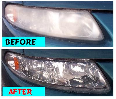 Before & After Headlight Restoration Chrysler Sebring