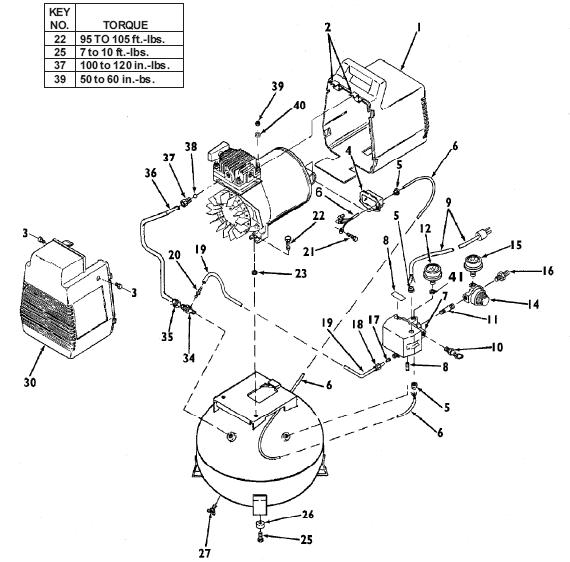 DEVILBISS MODEL 100E4D AIR COMPRESSOR BREAKDOWN