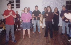 a group of qi gong practitioners